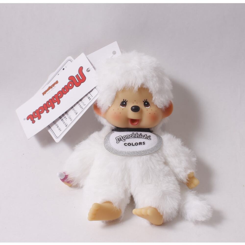 Sekiguchi Monchhichi Colors White Plush Doll Keychain Collectible~260702-WH 1330